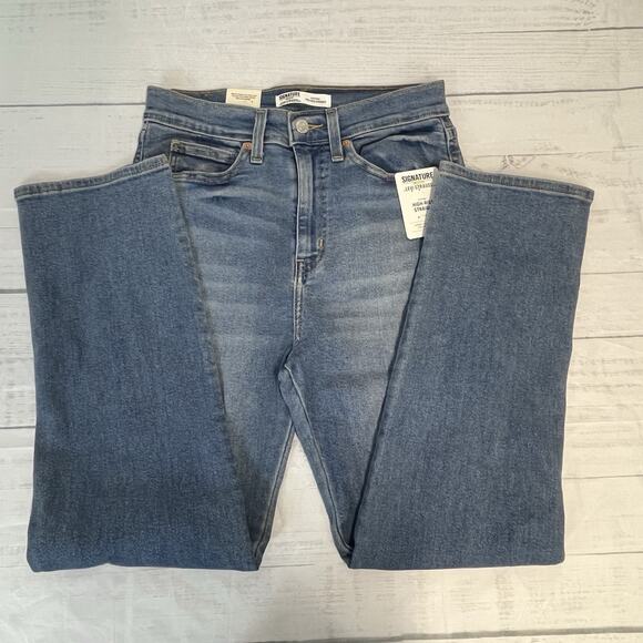 Levi Strauss Signature Womens Jeans sz 4 W27 Heritage High Rise Straight Stretch - Picture 6 of 8